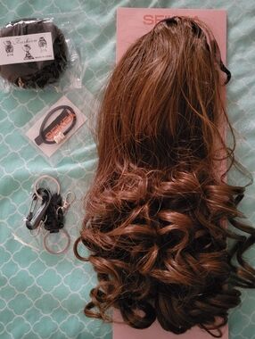 Long Curly Clip-In Ponytail Extension in Rich Brown